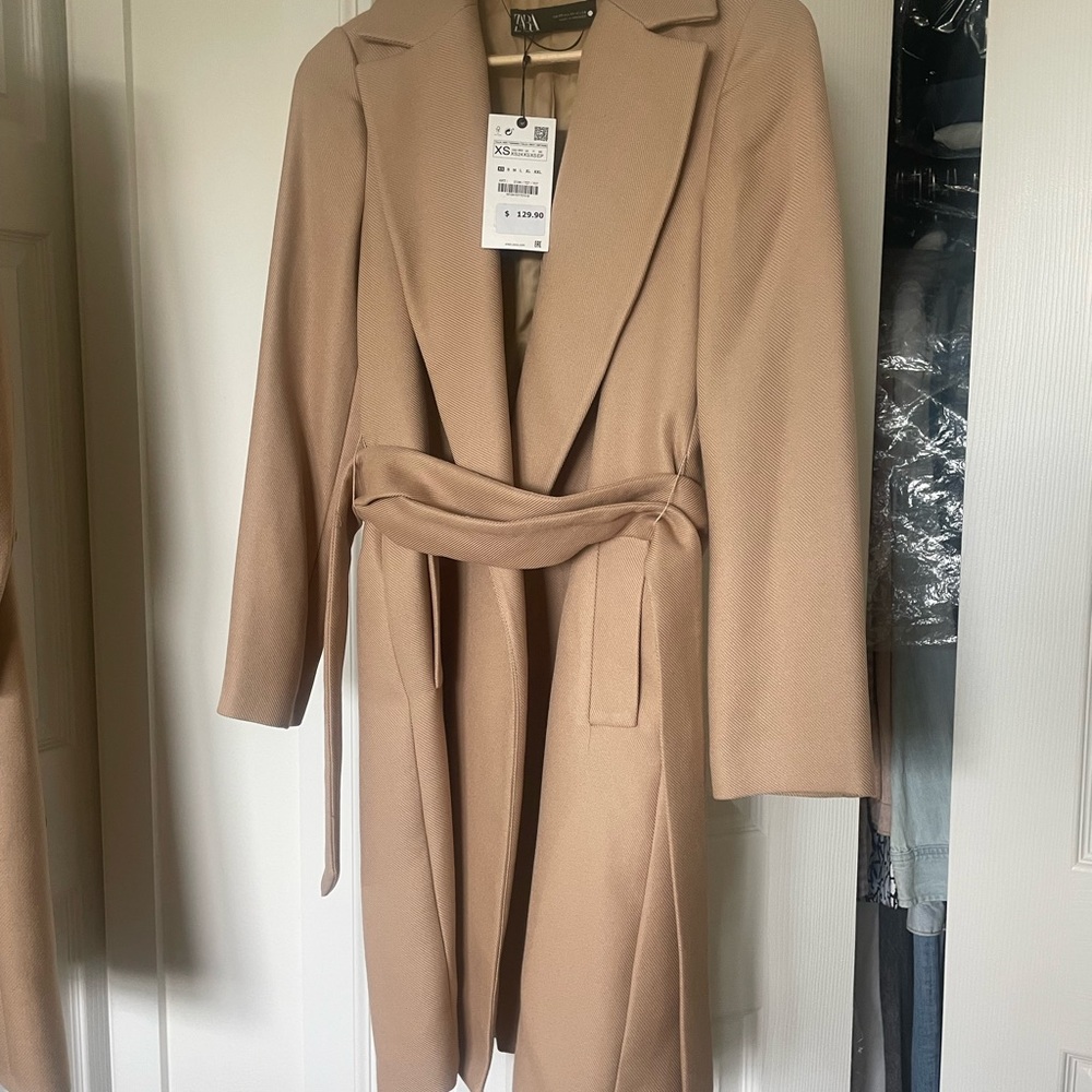 Zara coat with belt.
